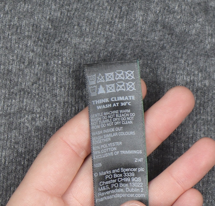 Marks and Spencer Women Grey Sheath Knit Dress Size 8 Long Sleeve High Neck