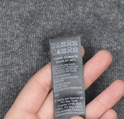 Marks and Spencer Women Grey Sheath Knit Dress Size 8 Long Sleeve High Neck