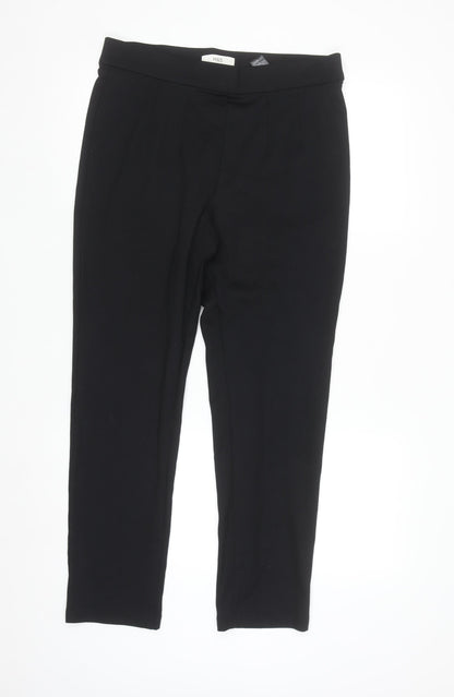 Marks and Spencer Women's Black Size 14 Long Stretch Straight Trousers