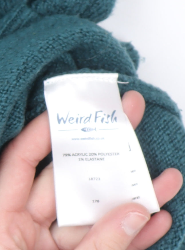 Weird Fish Women's Green Fair Isle Crew Neck Jumper Size 20