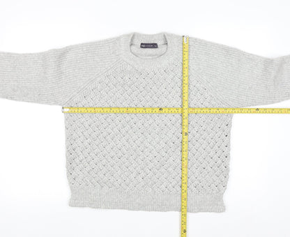 Marks and Spencer Women's Grey Cable-Knit Jumper Medium