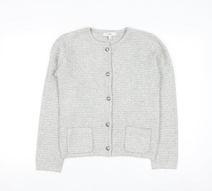 Marks and Spencer Women's Grey Knit Button Cardigan Small