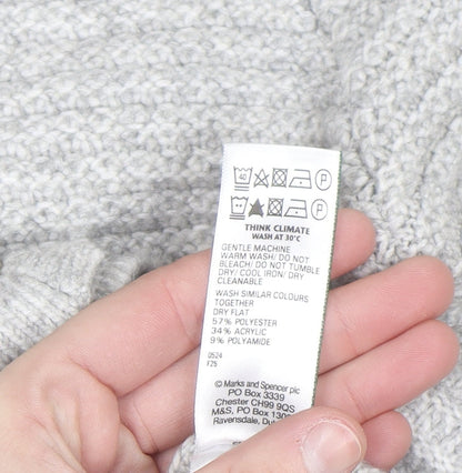Marks and Spencer Women's Grey Knit Button Cardigan Small