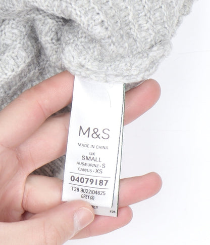 Marks and Spencer Women's Grey Knit Button Cardigan Small