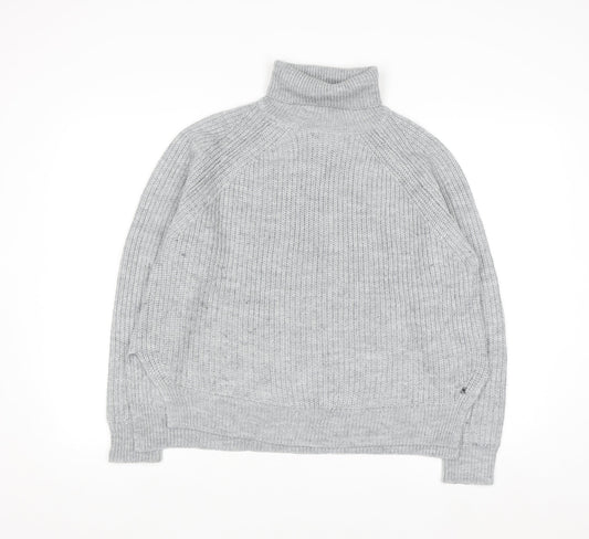 Replay Womens Grey Roll Neck Chunky Knit Jumper Size M