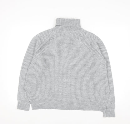 Replay Womens Grey Roll Neck Chunky Knit Jumper Size M