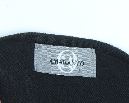 Amaranto Women's Black Beaded Open Cardigan Size 14