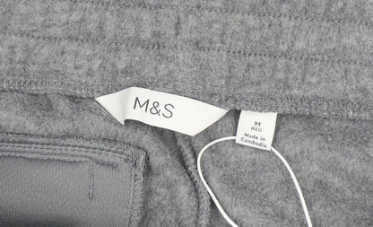 Marks and Spencer Men's Grey Fleece Sweatpants M Regular Fit