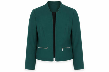 Debenhams Women's Green Size 12 Blazer Jacket with Zip Pockets