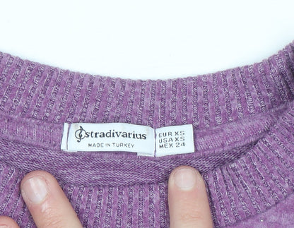Stradivarius Women's Purple XS Knit Pullover Jumper