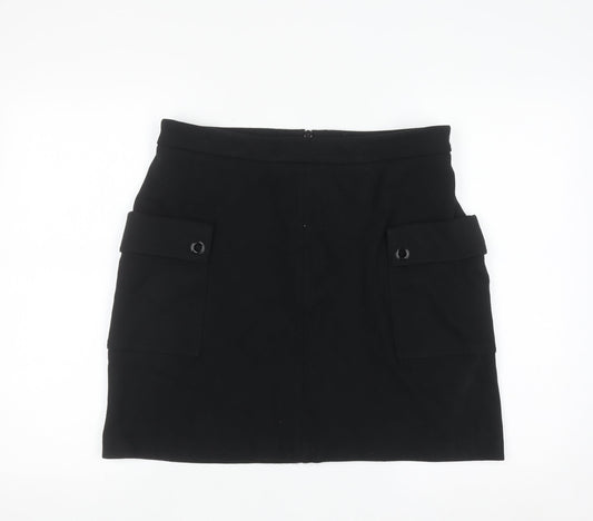 Next Women's Black Stretch Cargo Mini Skirt Size 16