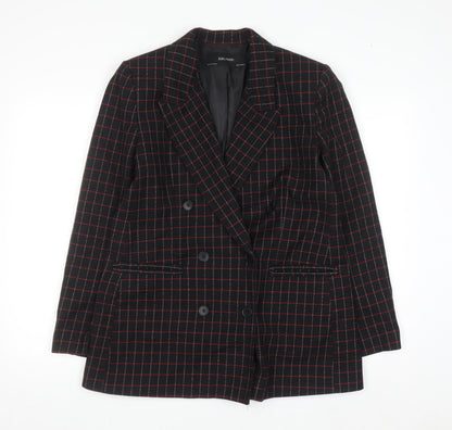 Zara Basic Women’s Black Checked Wool Blend Blazer Jacket Size S