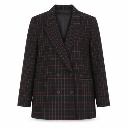 Zara Basic Women’s Black Checked Wool Blend Blazer Jacket Size S