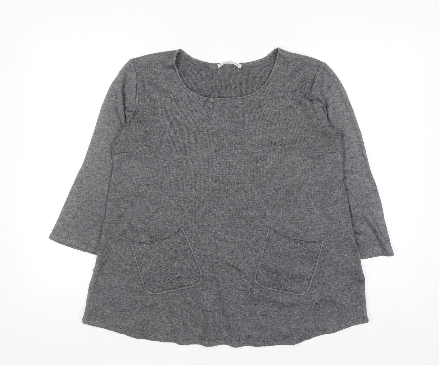 Maria Bellentani Women's Grey Wool Blend Tunic Jumper Size S