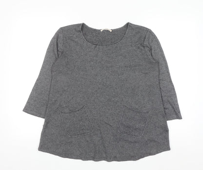 Maria Bellentani Women's Grey Wool Blend Tunic Jumper Size S