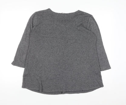 Maria Bellentani Women's Grey Wool Blend Tunic Jumper Size S