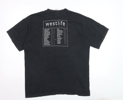 Fruit of the Loom Women Black Westlife 2001 Tour Graphic T-Shirt M