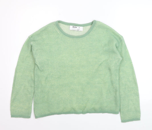 Primark Rita Ora Women's Green XS Mohair Blend Crew Neck Jumper