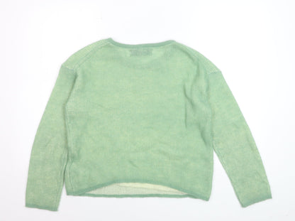 Primark Rita Ora Women's Green XS Mohair Blend Crew Neck Jumper