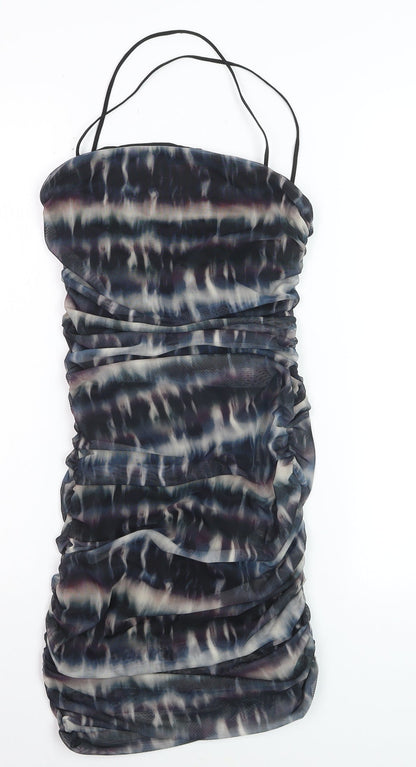 Quiz Women’s Multicoloured Ruched Bodycon Strapless Dress Size 10