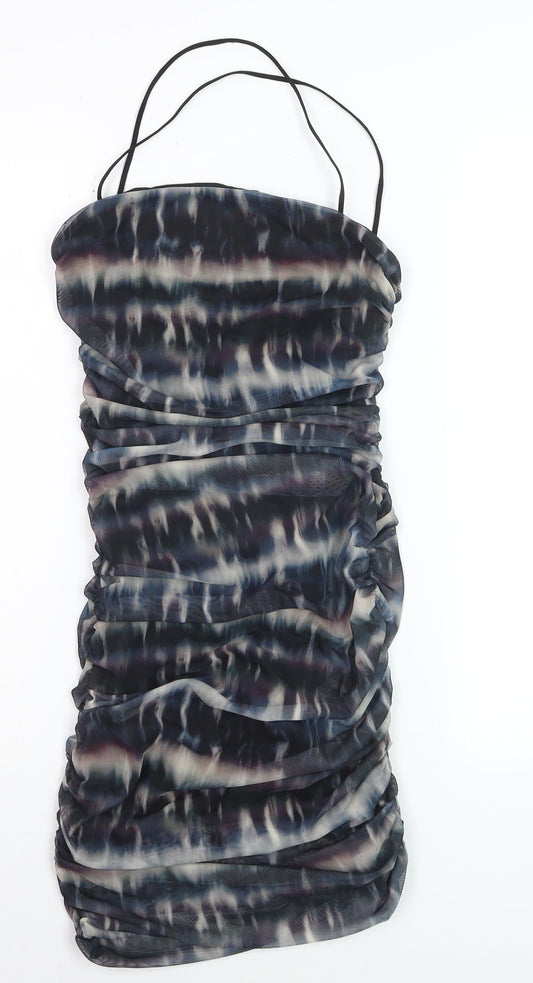 Quiz Women’s Multicoloured Ruched Bodycon Strapless Dress Size 10