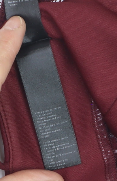 Topshop Women Burgundy Lace Cropped Cami Top UK 6