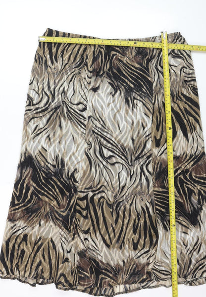 Roman Originals Women’s Multicoloured Animal Print A-Line Midi Skirt Size 24