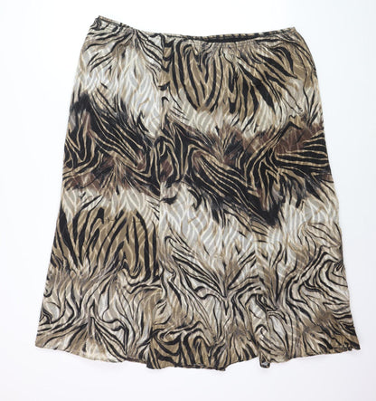 Roman Originals Women’s Multicoloured Animal Print A-Line Midi Skirt Size 24