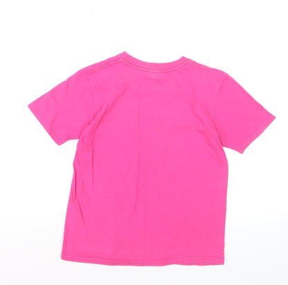 Gildan Girls Pink Graphic Cotton T-Shirt Youth Large Eat Sleep Dance Repeat