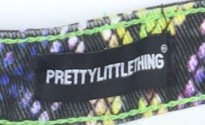 PrettyLittleThing Womens Multicoloured Snakeskin Hot Pants UK 10