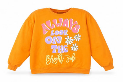 Primark Women’s Orange Graphic Pullover Sweatshirt Size L Relaxed Fit