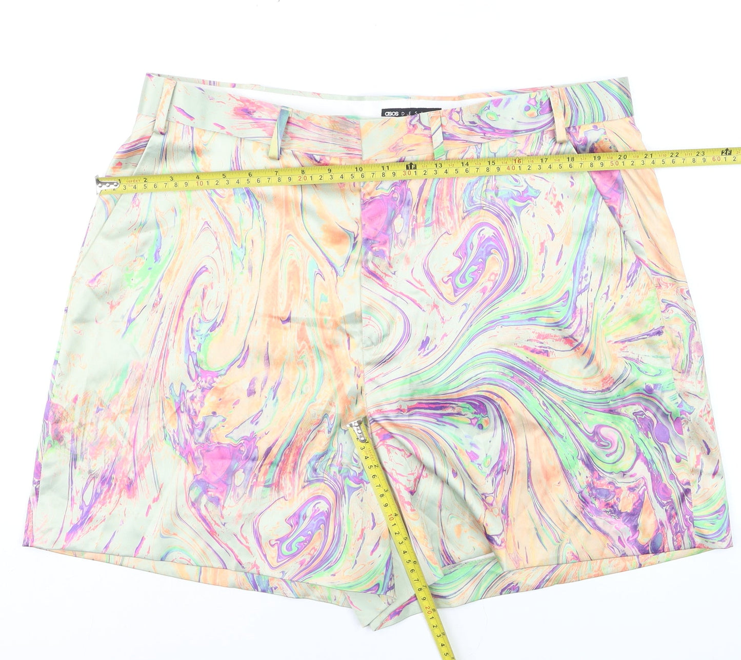 ASOS DESIGN Women’s Multicoloured High Waist Chino Shorts Size 20