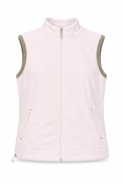ELLE Sport Women's Pink Fleece Sleeveless Zip Waistcoat Size 12