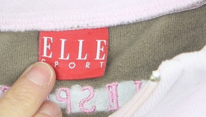 ELLE Sport Women's Pink Fleece Sleeveless Zip Waistcoat Size 12