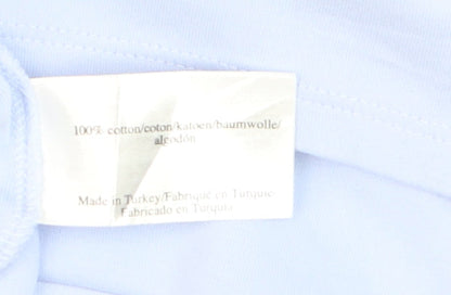 Laura Ashley Women’s Blue Cotton Sleeveless Roll Neck Tank Top Size 14