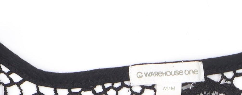 Warehouse One Women’s Black Crochet Lace Blouse Size M