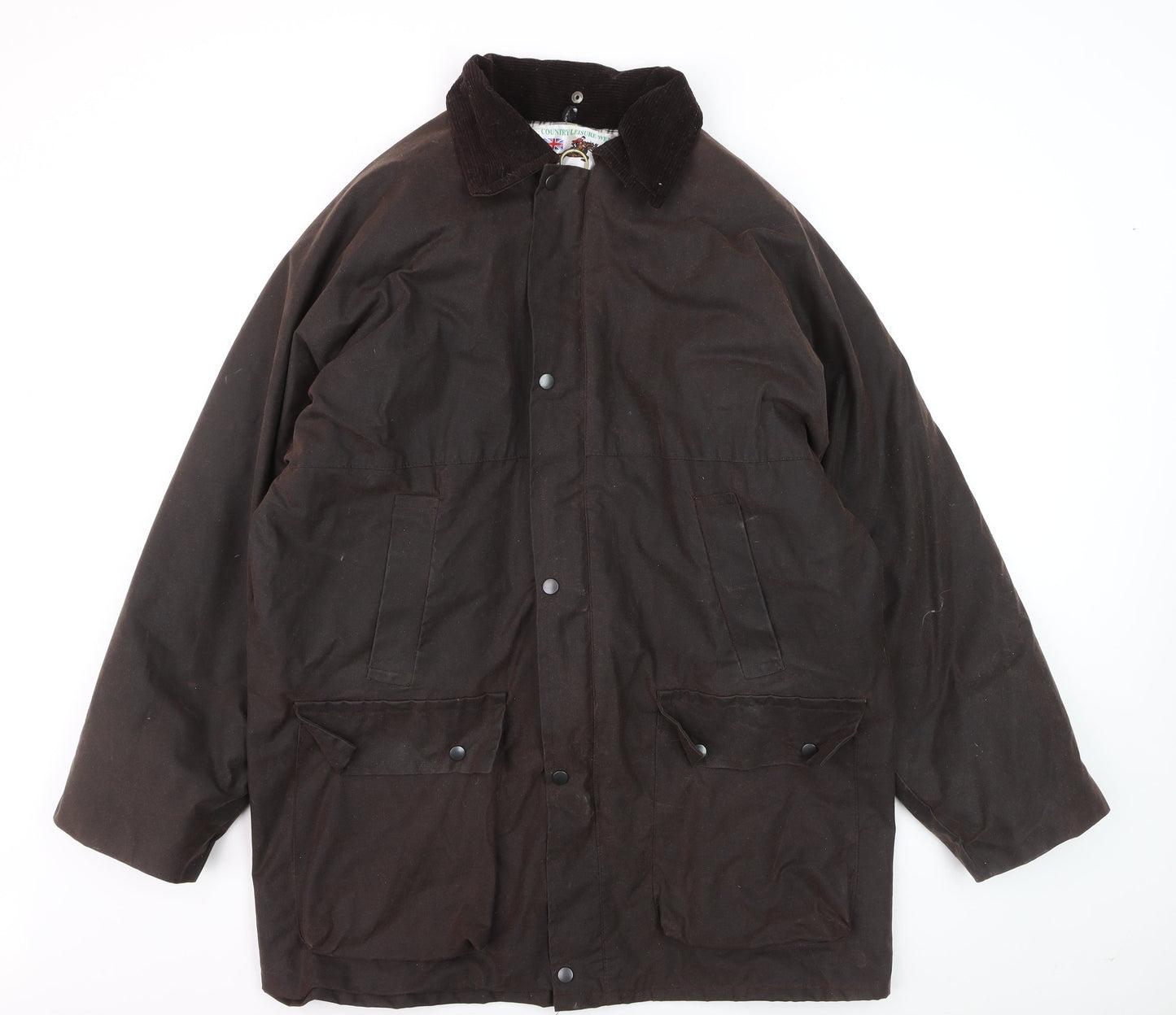 Country Leisure Wear Men’s Brown Waxed Cotton Parka Coat XL