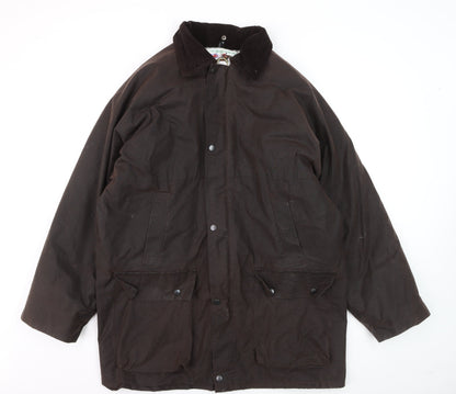 Country Leisure Wear Men’s Brown Waxed Cotton Parka Coat XL