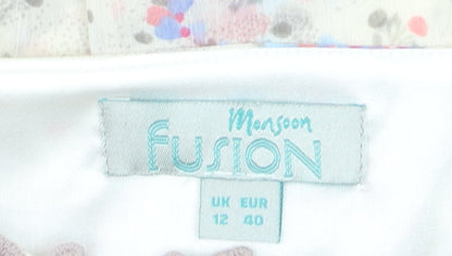 Monsoon Fusion Women’s Multicoloured Floral Asymmetric Ruffle Dress Size 12