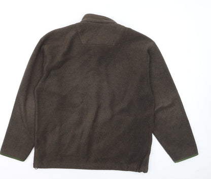 Marks and Spencer Men's Brown Fleece Jacket Medium Full Zip Outdoor