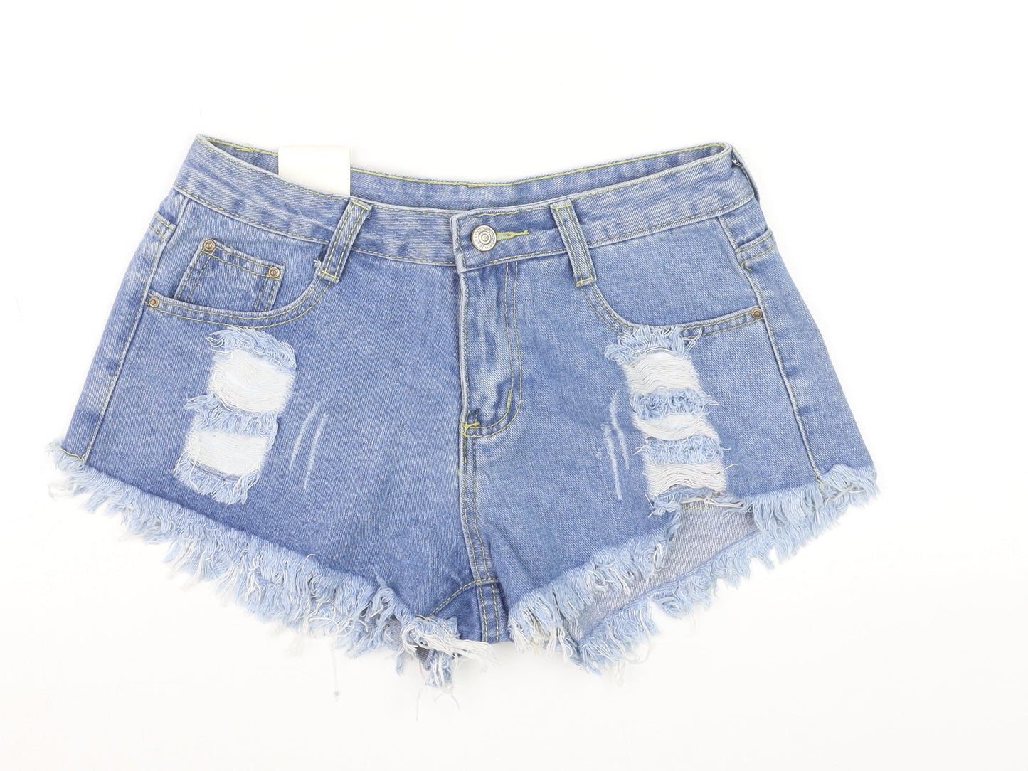 Fashion Jeans Women's Blue Denim Cut-Off Shorts Size M
