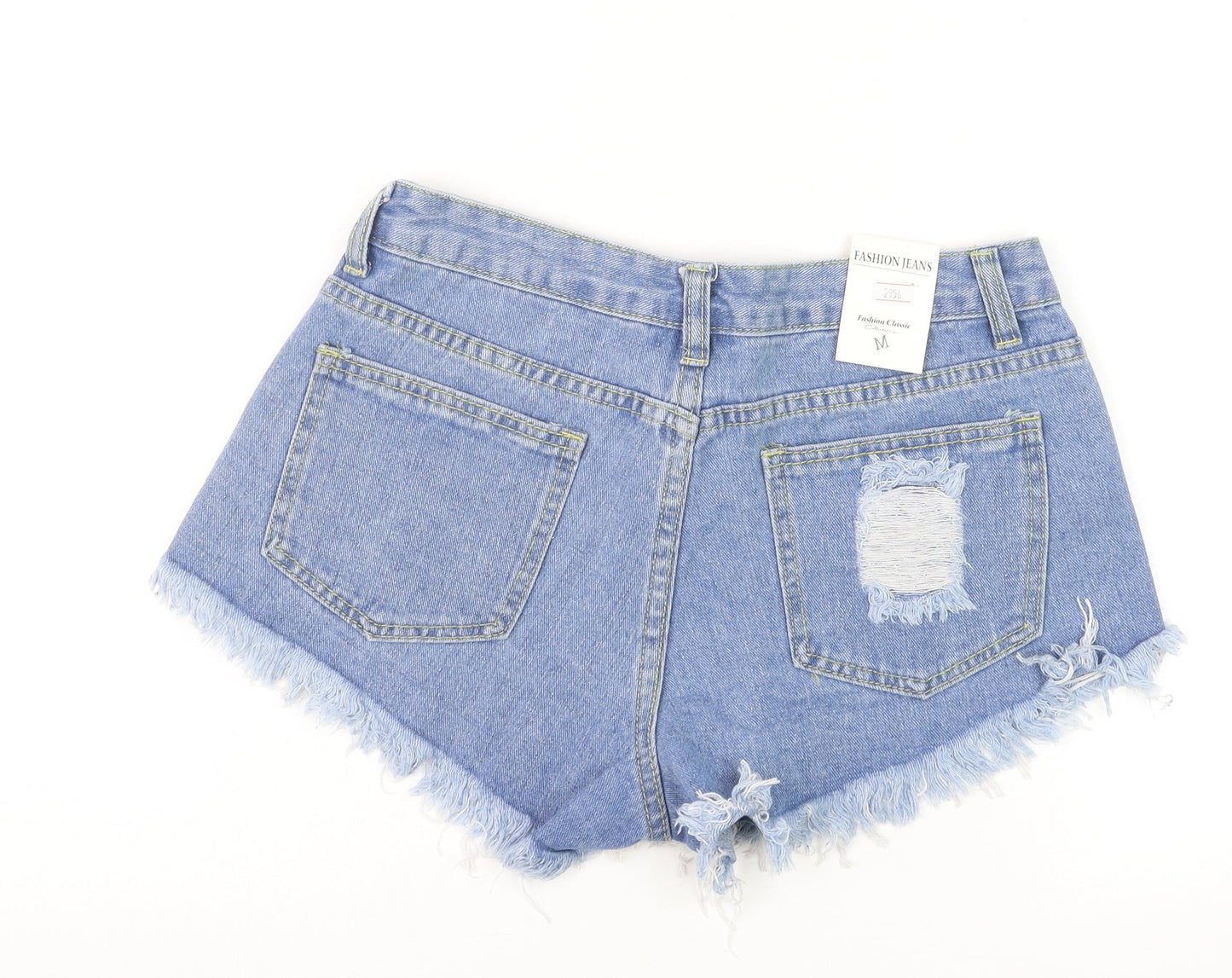 Fashion Jeans Women's Blue Denim Cut-Off Shorts Size M
