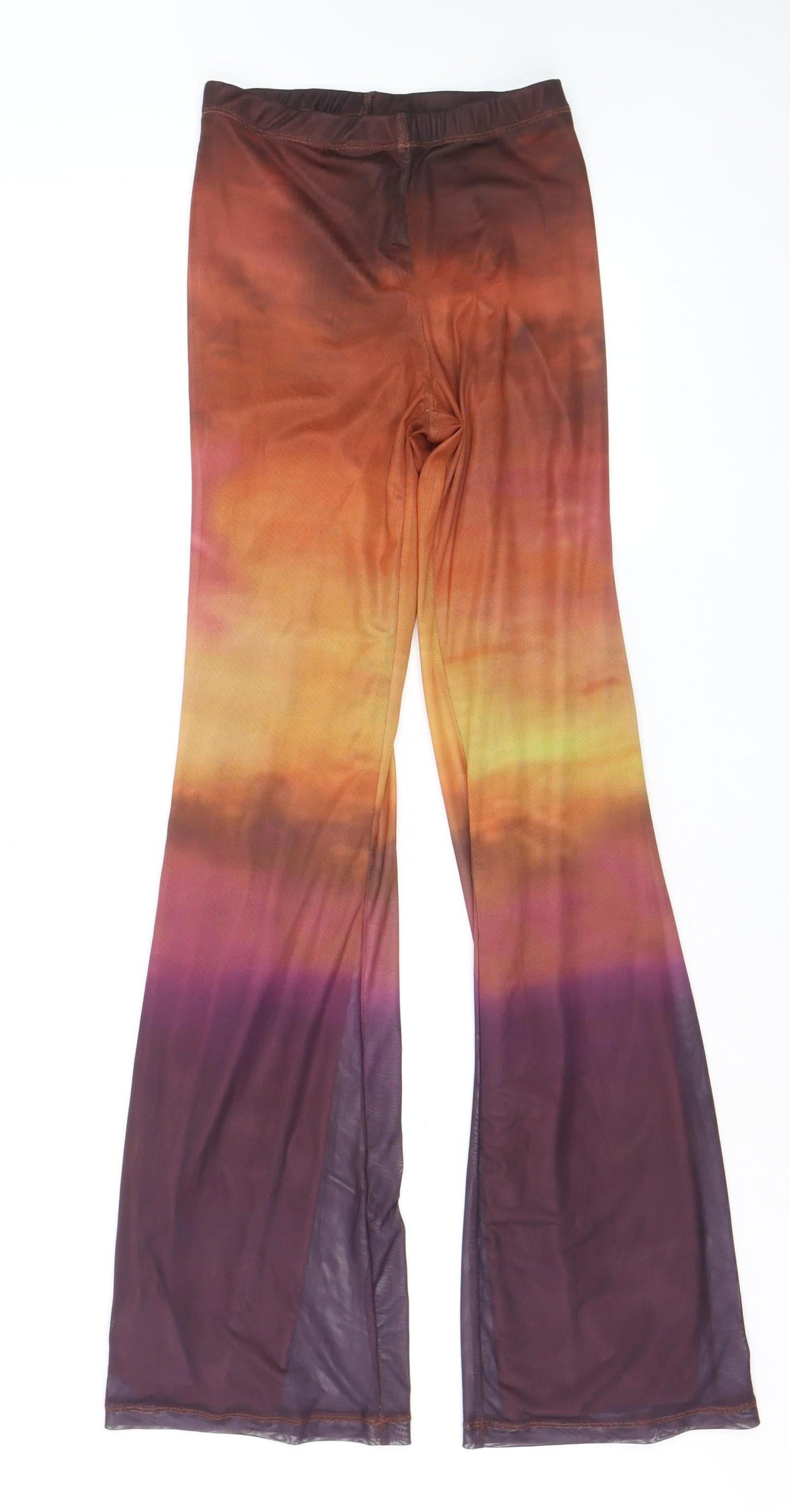 Motel Womens Multicoloured XS Flared Mesh Trousers