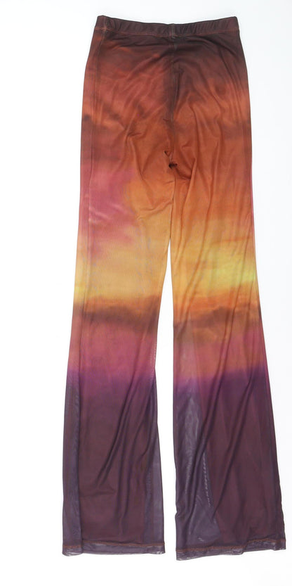 Motel Womens Multicoloured XS Flared Mesh Trousers