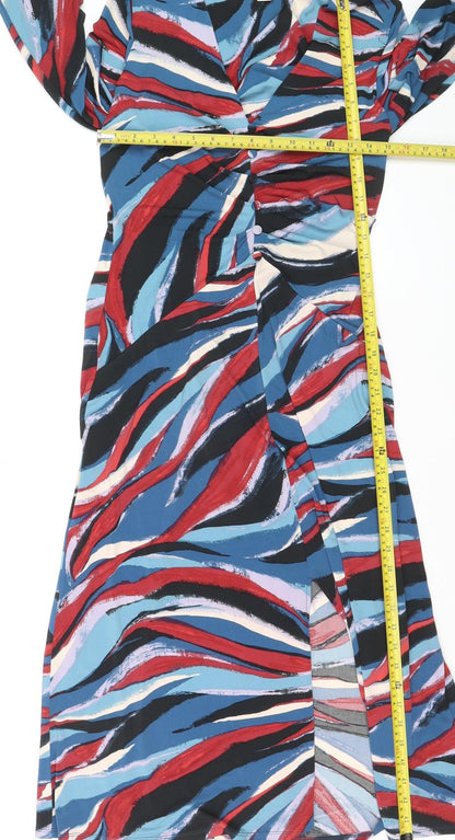 Monsoon Women’s Multicoloured Size 10 Midi Wrap Dress