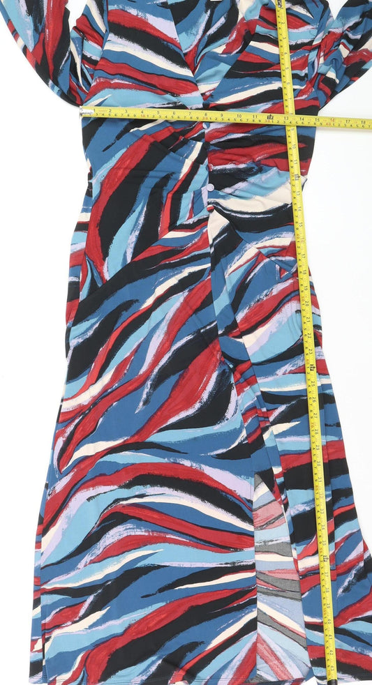 Monsoon Women’s Multicoloured Size 10 Midi Wrap Dress