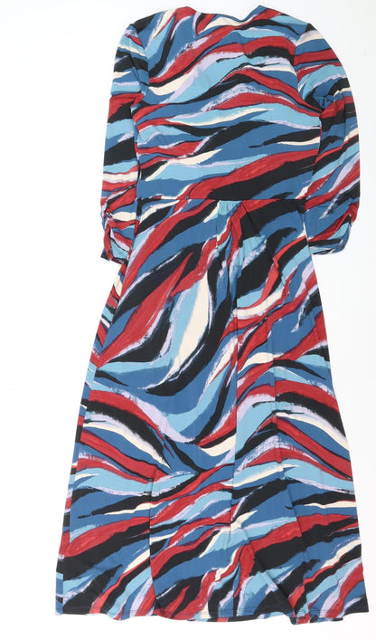Monsoon Women’s Multicoloured Size 10 Midi Wrap Dress