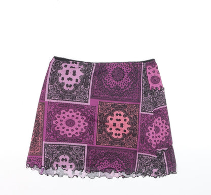 Urban Outfitters Women's Purple Paisley Mini Skirt M Stretch Retro