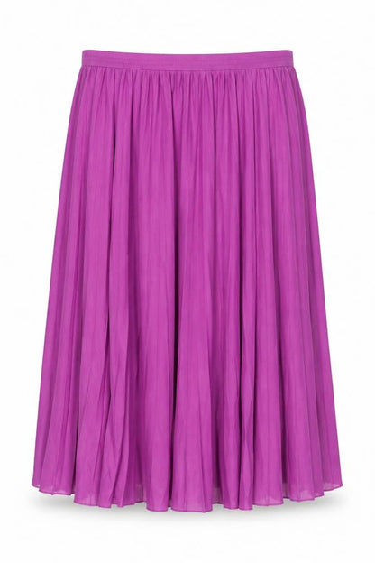 MaxMara Weekend Women's Purple Pleated Midi Skirt XL