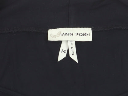 Miss Posh Women’s Black Sequin Short Sleeve V-Neck Party Top Size 14